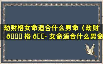 劫财格女命适合什么男命（劫财 🍁 格 🕷 女命适合什么男命呢）